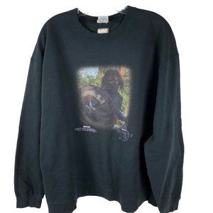 Marvel Captain America sweatshirt Size XL Black Crewneck Infinity Port & Company